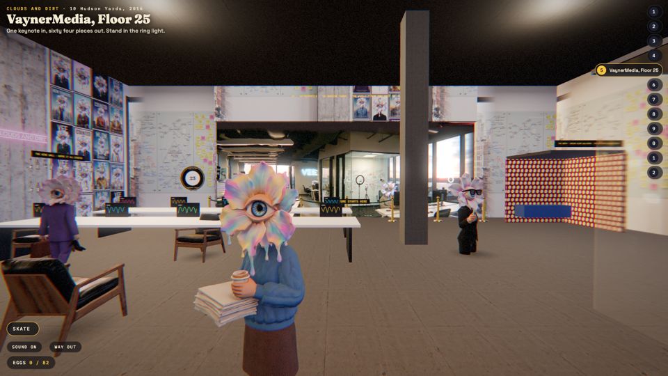 Floor 25, 10 Hudson Yards: the ring light and the wall of sixty four, CLOUDS AND DIRT V1: the first tower for Gary Vaynerchuk by MLow