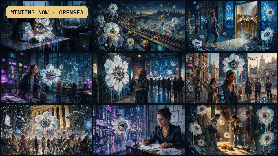 A wall of painted census New Yorkers