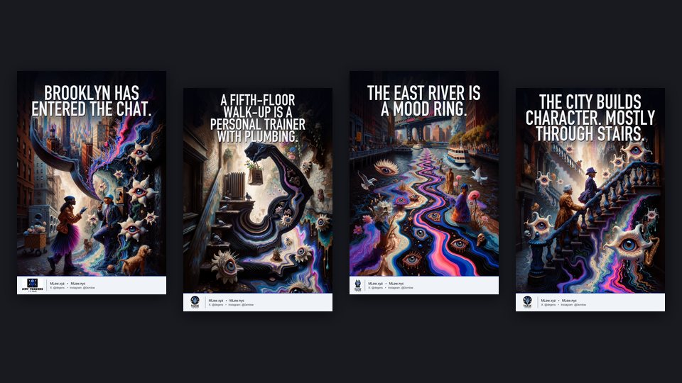 Four posters from the poster wall