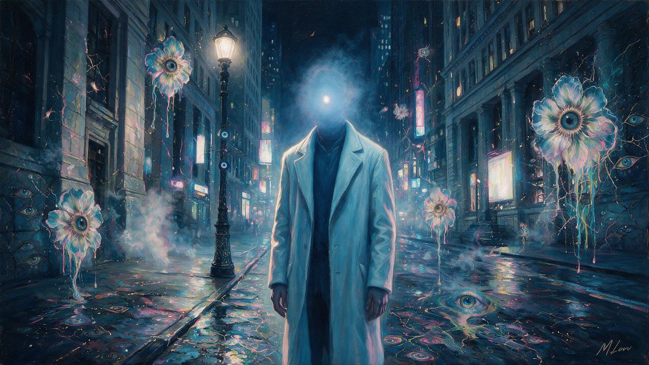000000, portrait painted by MLow: Blackout on Wall Street