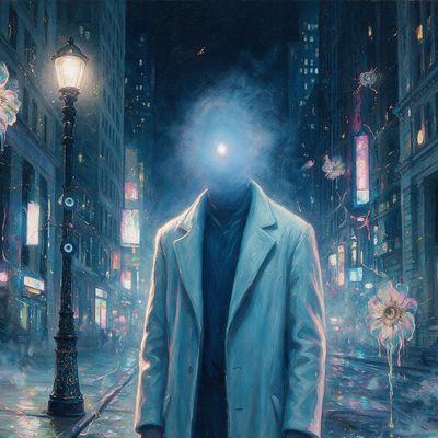 000000, portrait painted by MLow: Blackout on Wall Street