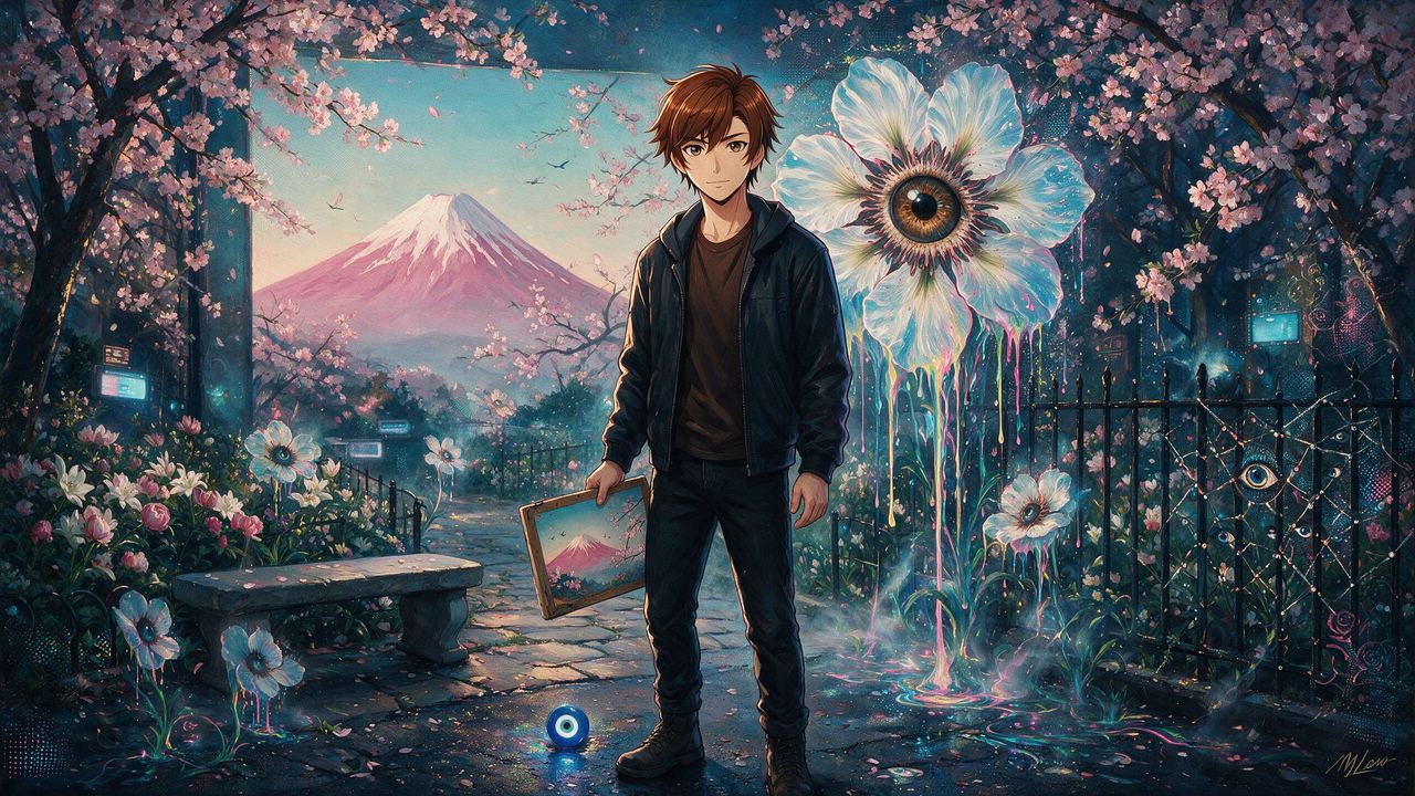 0x_darius, portrait painted by MLow: Blossom Season in Brooklyn