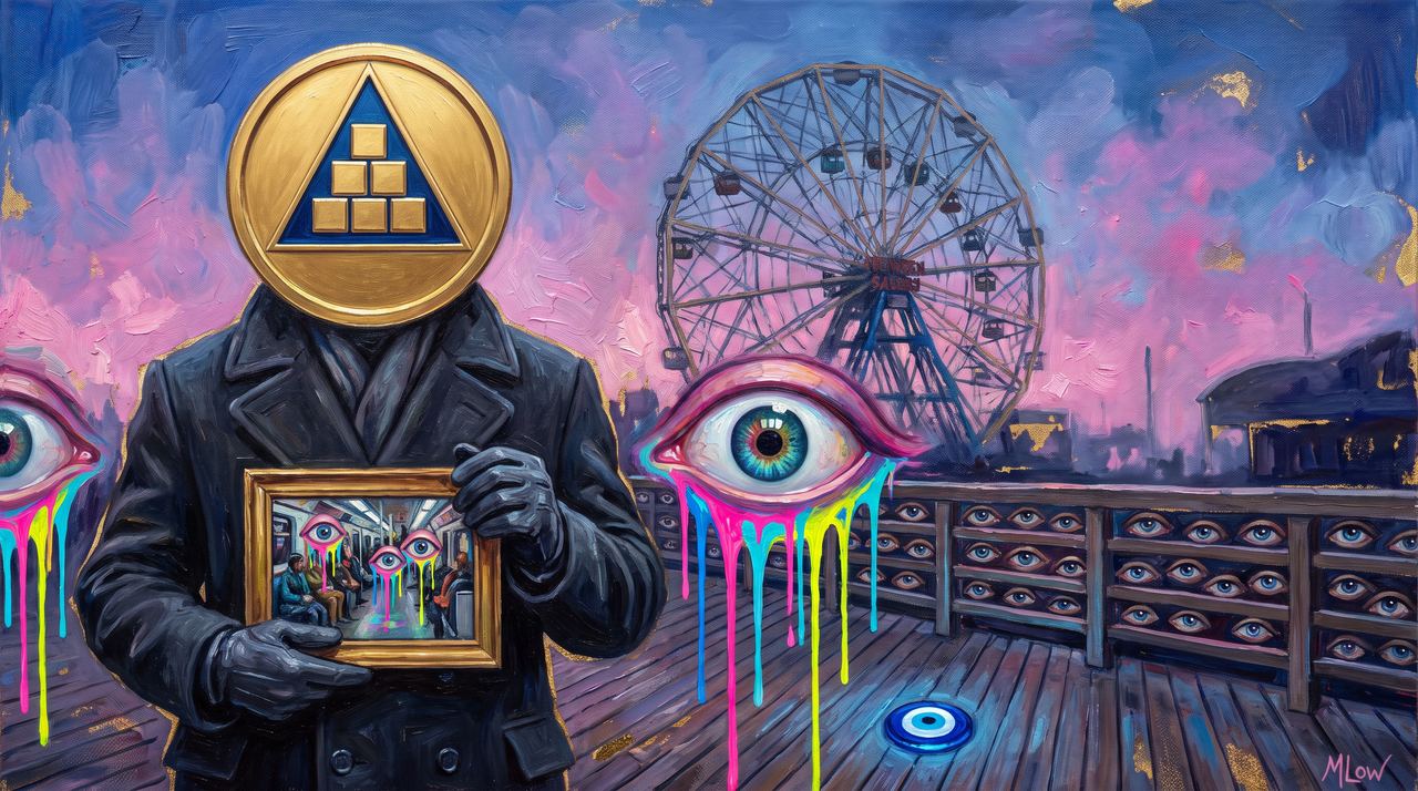 0x1811…9eab, portrait painted by MLow: The Cardwall at Coney Island