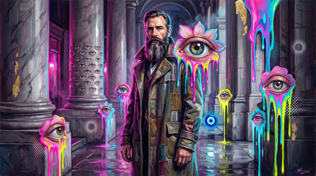 0x1bc3…32ed, portrait painted by MLow: The Coat on Chambers Street