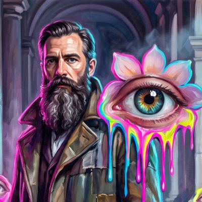 0x1bc3…32ed, portrait painted by MLow: The Coat on Chambers Street