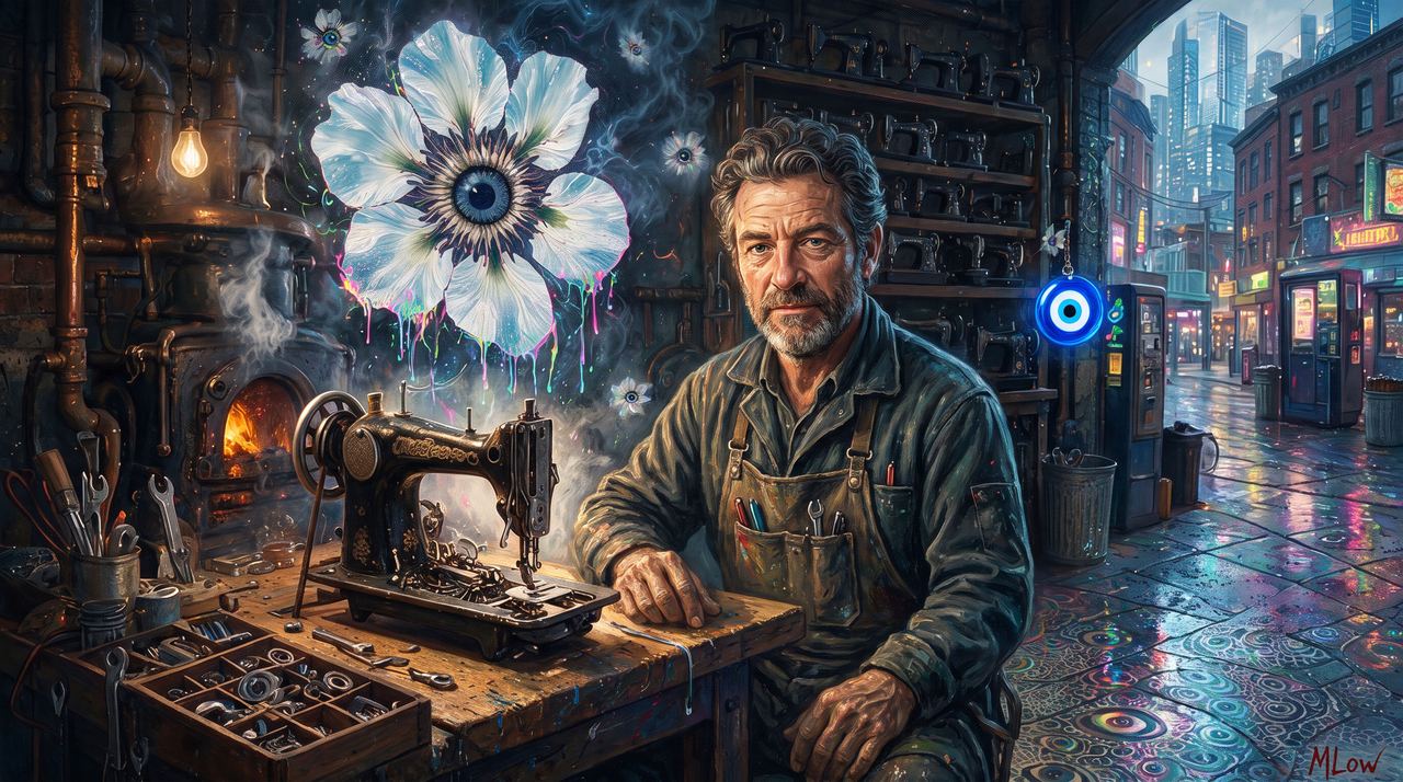 0x5e73…67e0, portrait painted by MLow: Forty Machines on Orchard