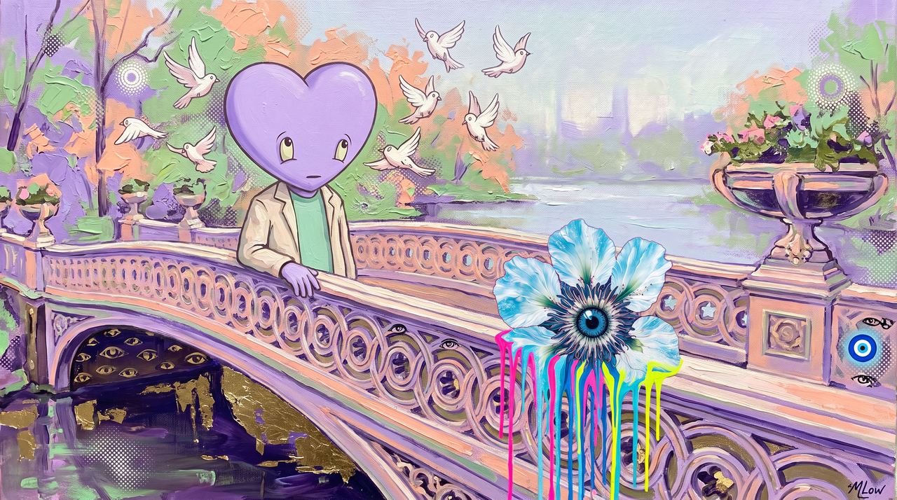 0x787d…4dc4, portrait painted by MLow: Heart on the Bow Bridge