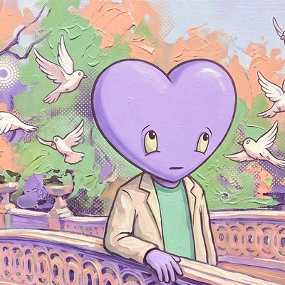 0x787d…4dc4, portrait painted by MLow: Heart on the Bow Bridge