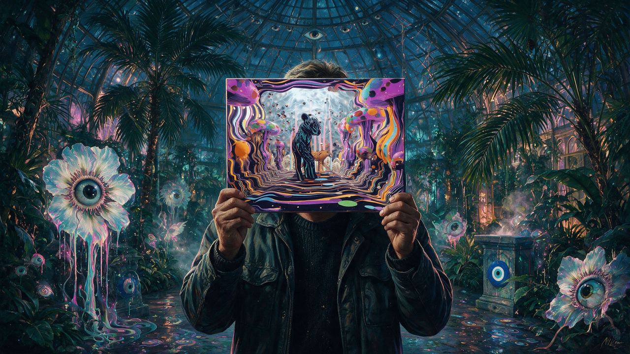 0x87aad0e9, portrait painted by MLow: Exit Strategy in the Palm House