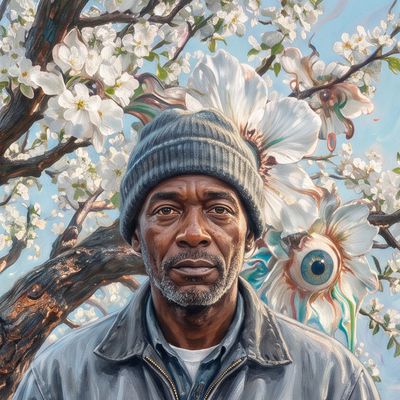 0xe04d…4b50, portrait painted by MLow: Under the Survivor Tree