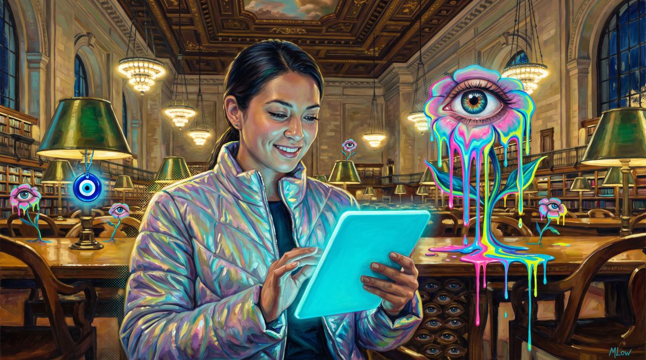 0xeb6d…9ec2, portrait painted by MLow: Day One at the Public Library