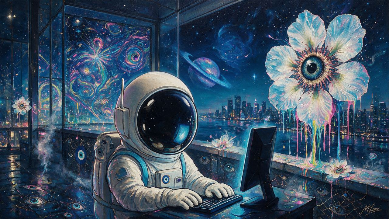 0xelyy, portrait painted by MLow: Astronaut at the Edge