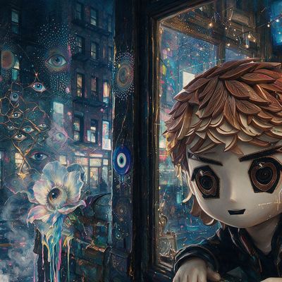 0xsneakky, portrait painted by MLow: Doll in the Orchard Street Window