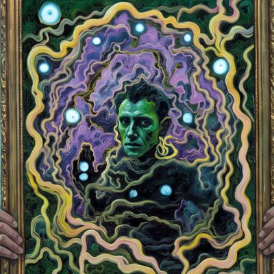 0xygendebt, portrait painted by MLow: The Green Man at Alice Austen