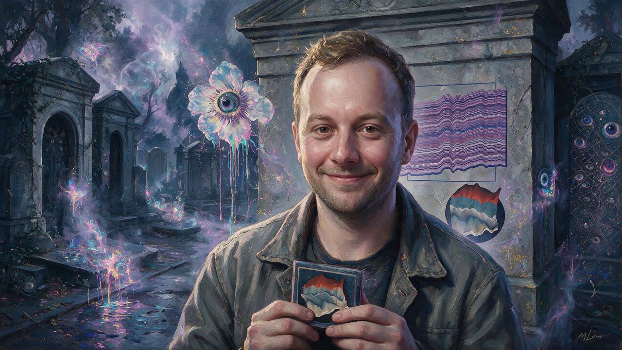 Aaron Penne, portrait painted by MLow: Lines Among the Stones
