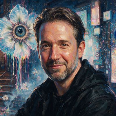 Alexis Ohanian, painted by MLow as a New Yorker
