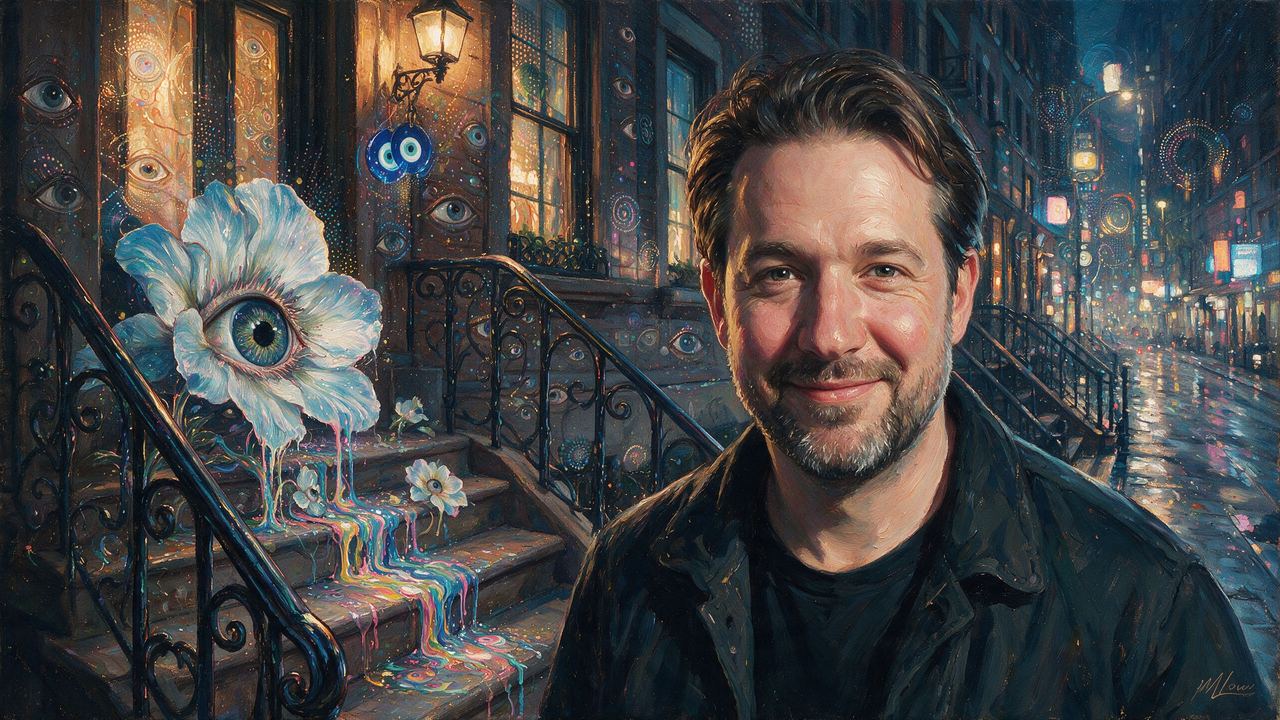 Alexis Ohanian, portrait painted by MLow: Stoop Light