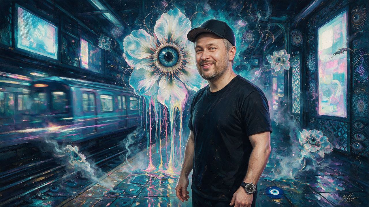 Anatoly Yakovenko, portrait painted by MLow: Express Through the Shuttle