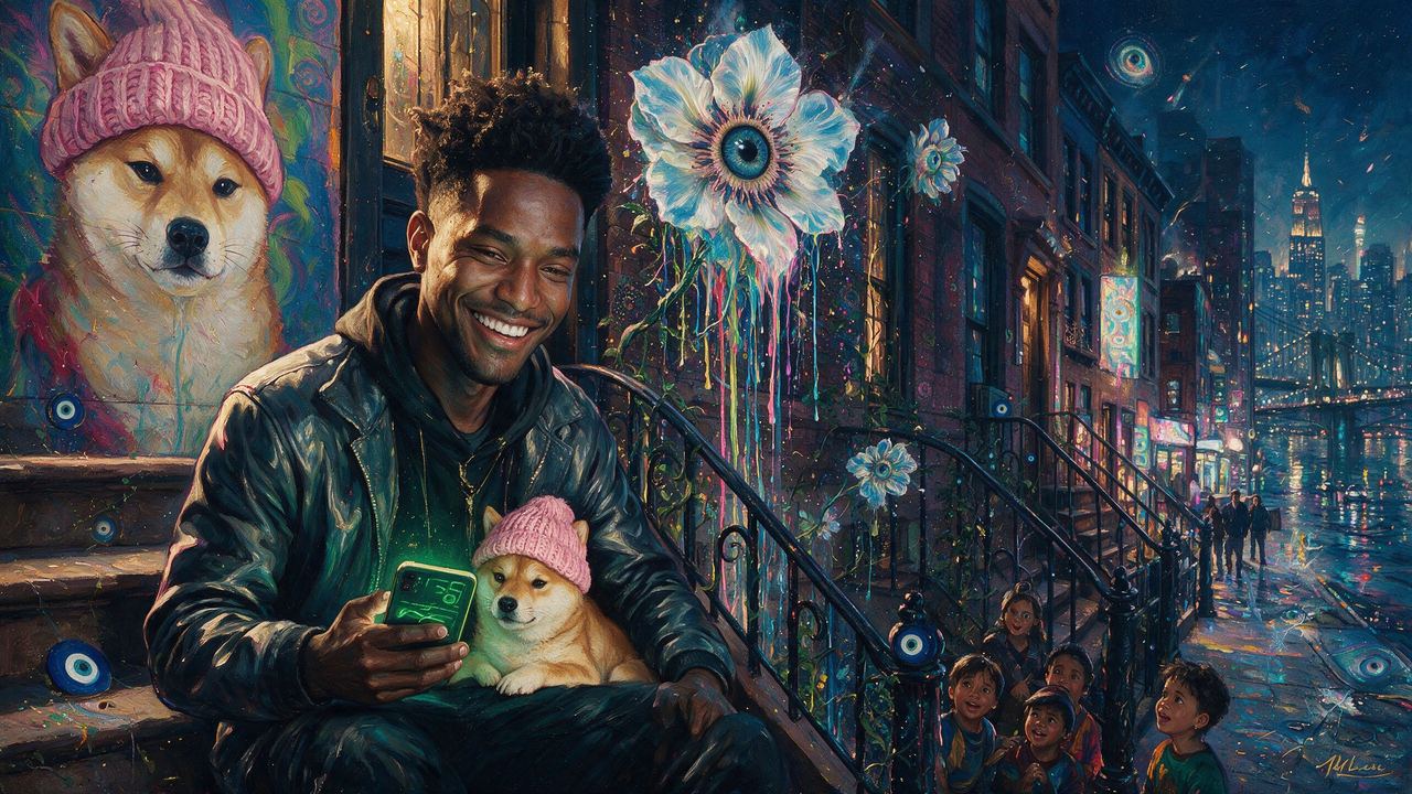 Ansem, portrait painted by MLow: Pink Hat on the Stoop
