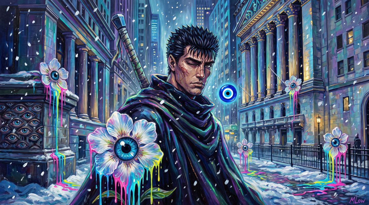 Art, portrait painted by MLow: Snow Squall on Wall Street