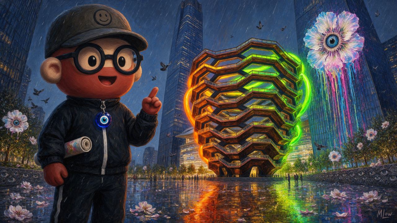 Aventurine, portrait by MLow: The Squiggle Over Hudson Yards