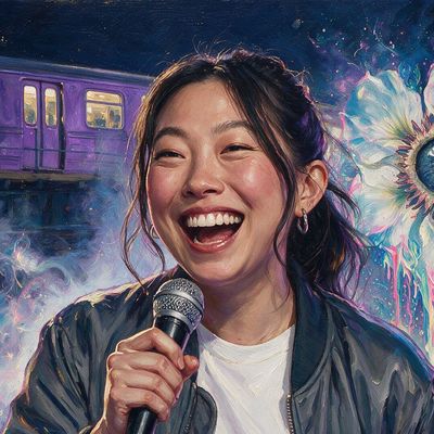 Awkwafina, portrait painted by MLow: Laughing on the 7