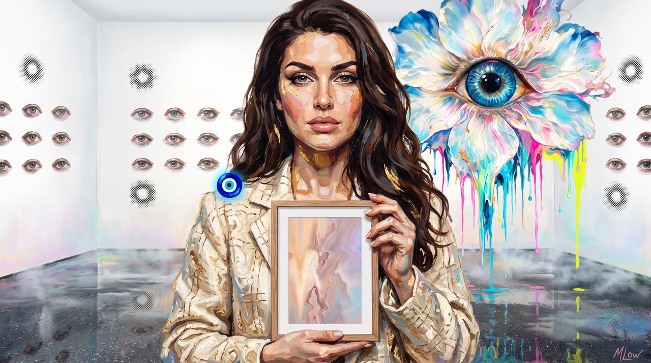 Ayla El-Moussa, portrait painted by MLow: The Small Frame