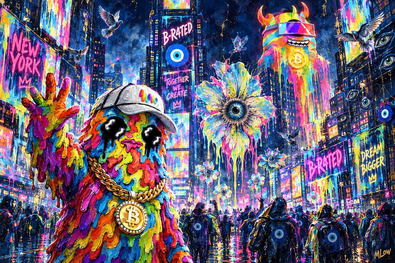 B-R4TED, portrait by MLow: Times Square Melts