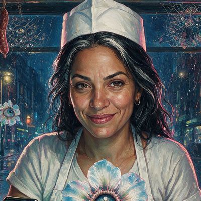 beastymcbeast, portrait painted by MLow: Behind the Counter on Arthur Avenue