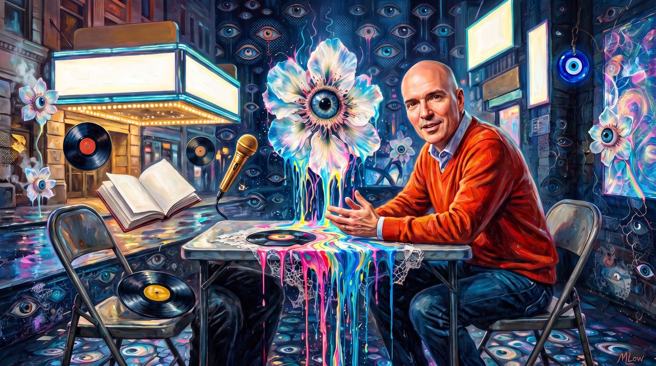 Ben Horowitz, portrait painted by MLow: Records at the Apollo