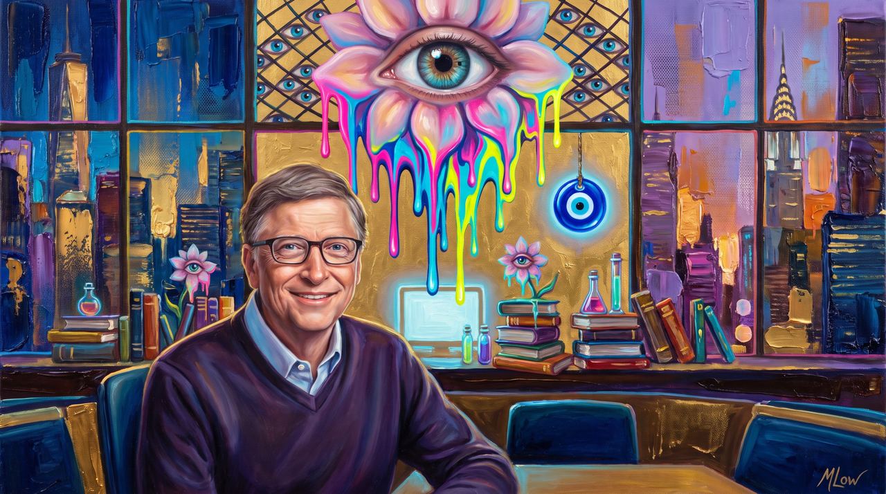 Bill Gates, portrait painted by MLow: Windows at the General Assembly