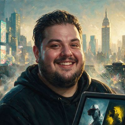 Bosslogic, portrait painted by MLow: Half Shadow, Half Gold