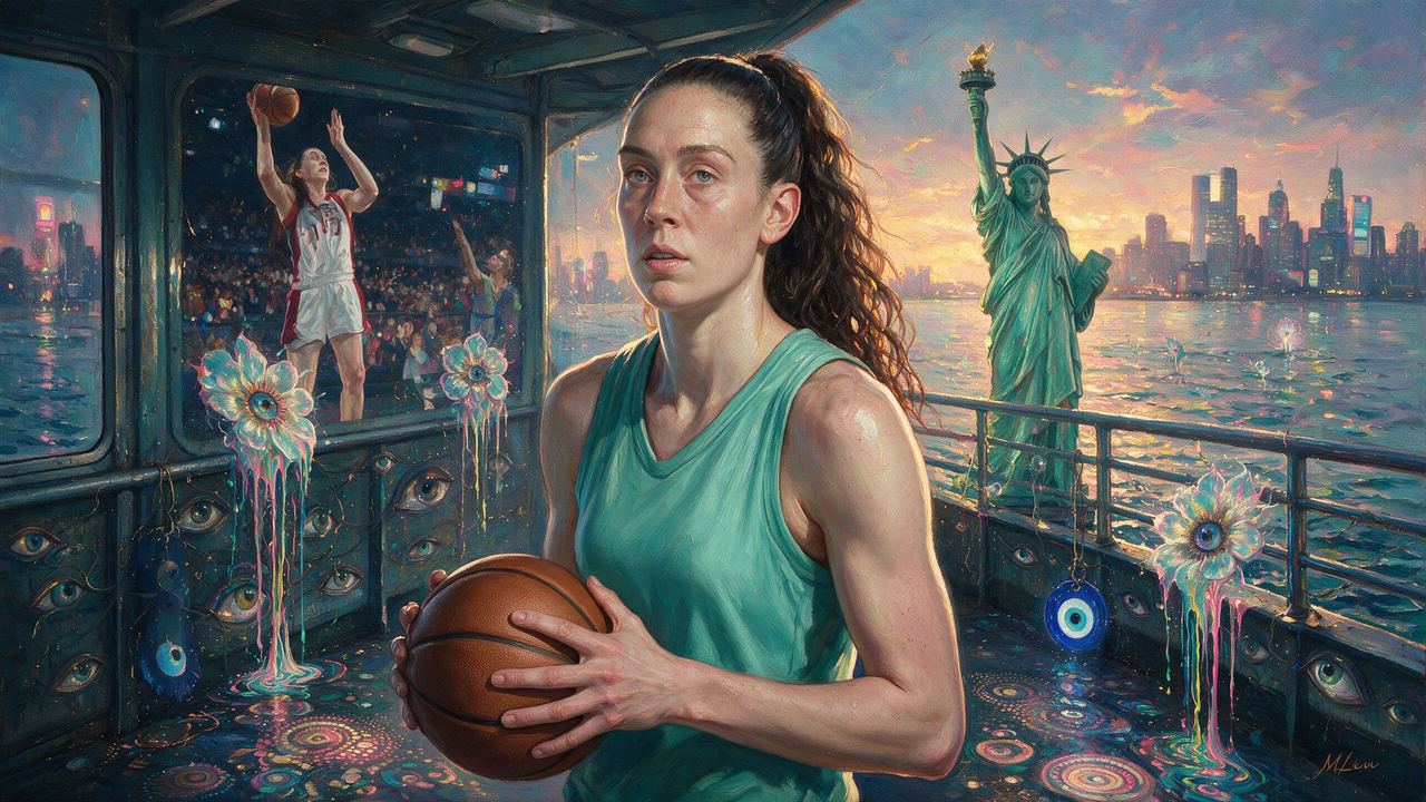 Breanna Stewart, portrait painted by MLow: Two Ladies of the Harbor
