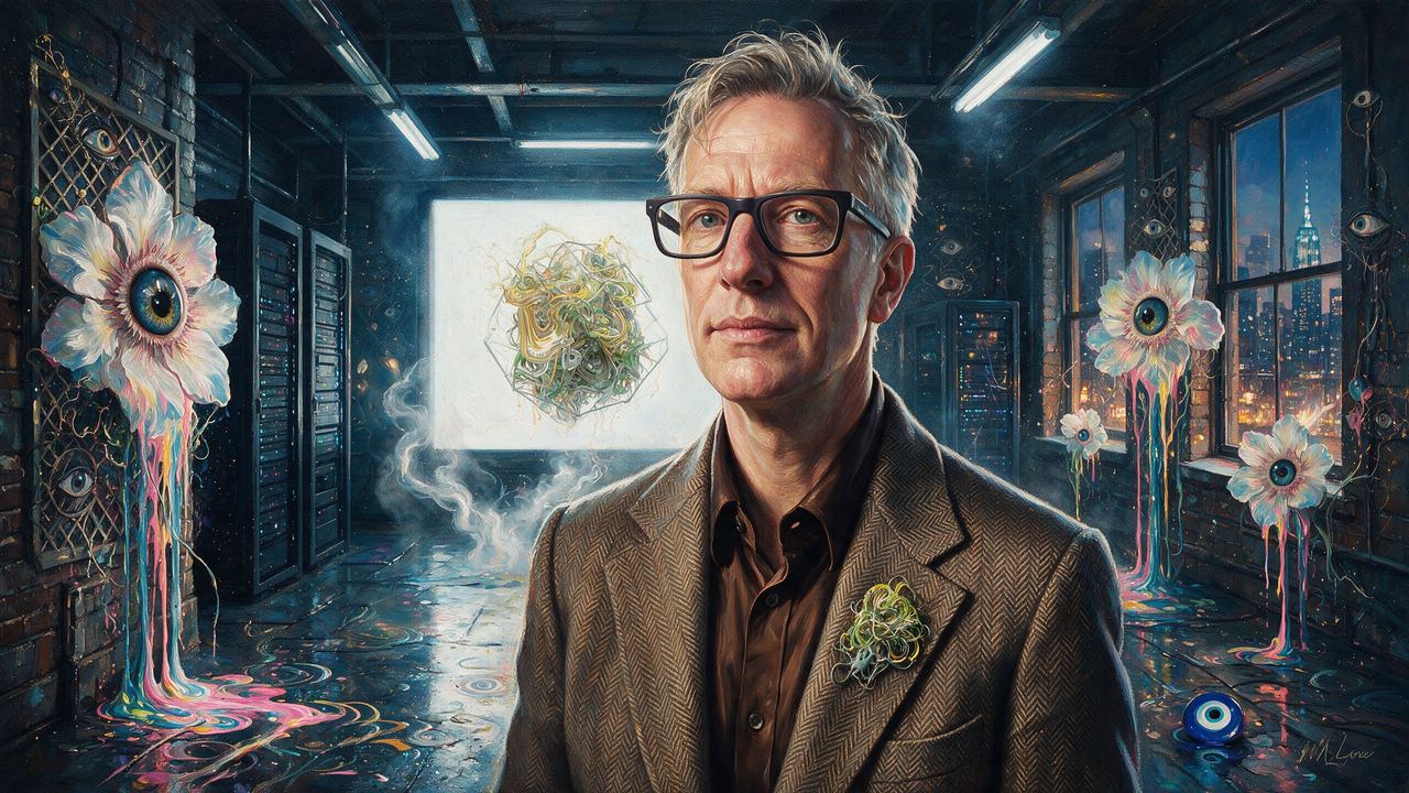 Brendan Dawes, portrait painted by MLow: Knots of Data
