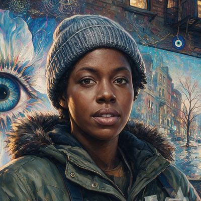 Brittany Pierre, painted by MLow as a New Yorker