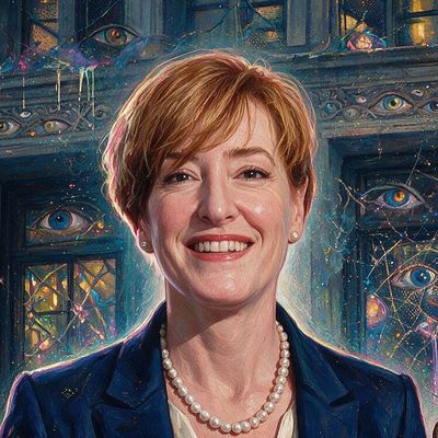 Caitlin Long, portrait painted by MLow: Hat and Key on Wall Street