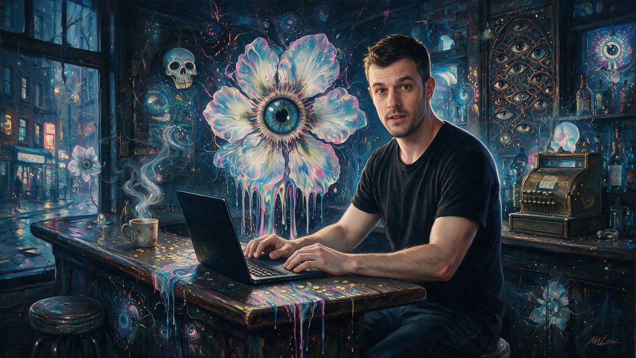 Casey Rodarmor, portrait painted by MLow: Late Count off Doyers Street