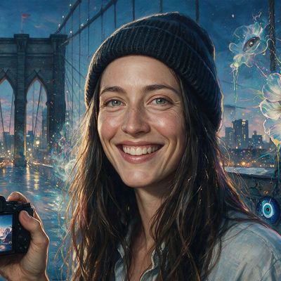 Cath Simard, portrait painted by MLow: Peaks on the Screen