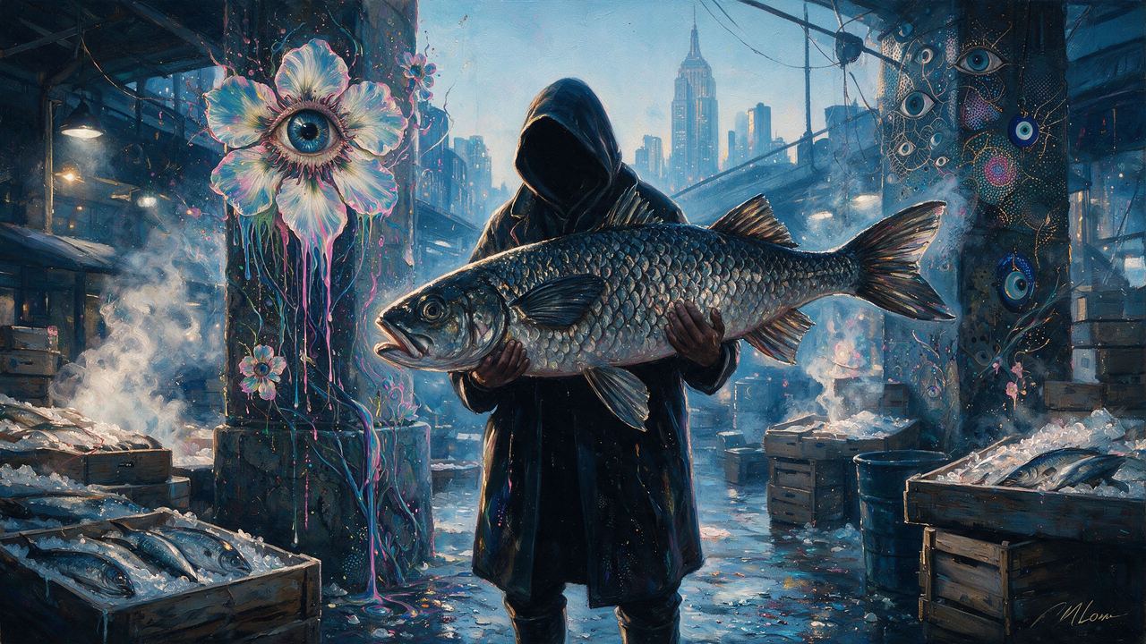 Cented, portrait painted by MLow: The Catch Comes In