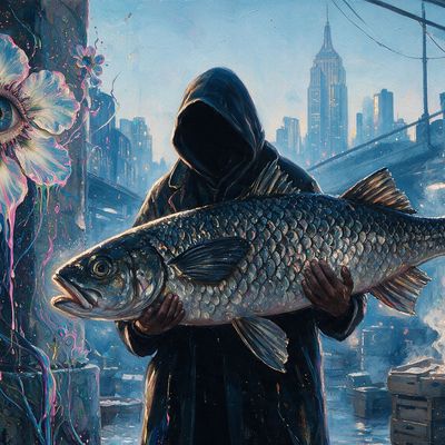Cented, portrait painted by MLow: The Catch Comes In