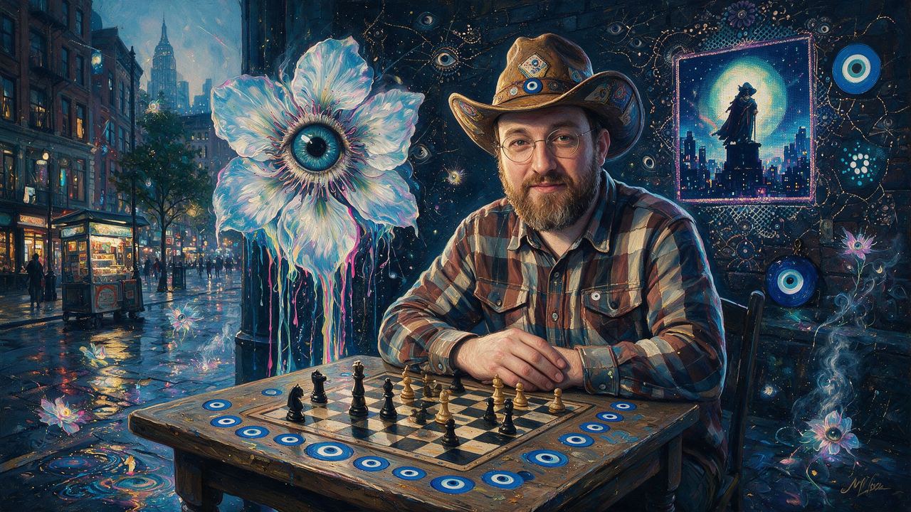 Charles Hoskinson, portrait painted by MLow: Holding Court in Union Square