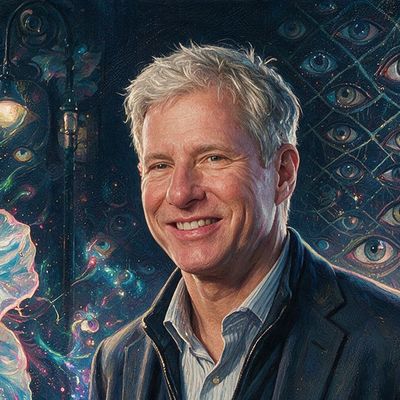 Chris Larsen, portrait painted by MLow: Ripples at the Seaport