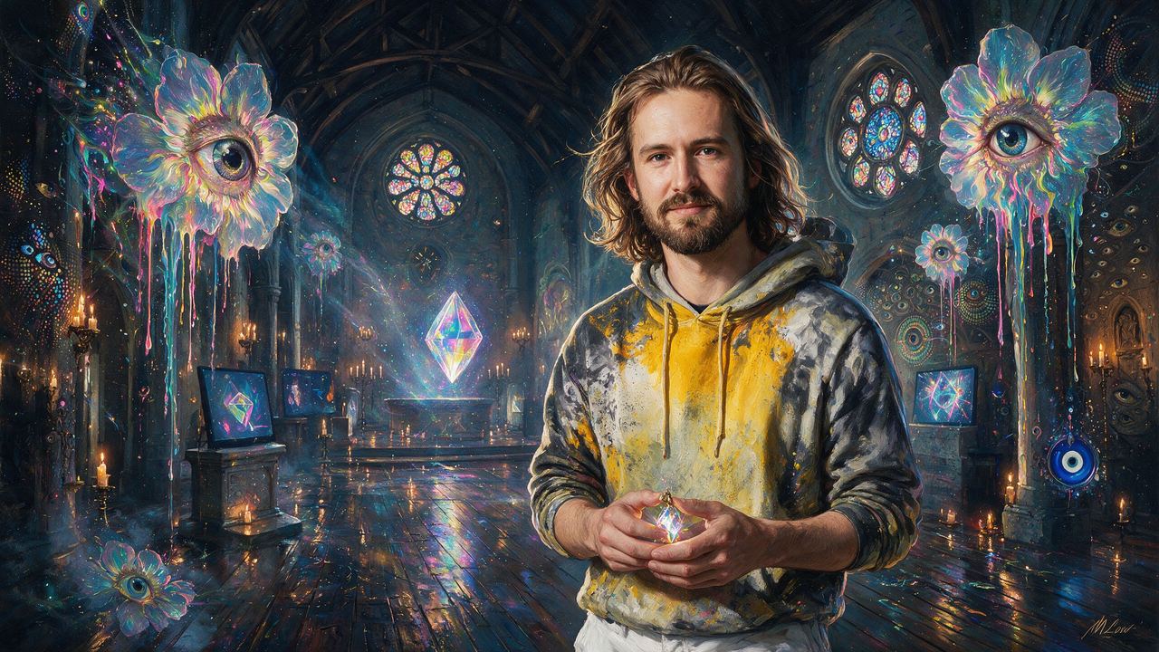 Colborn Bell, portrait painted by MLow: Crystal in the Nave