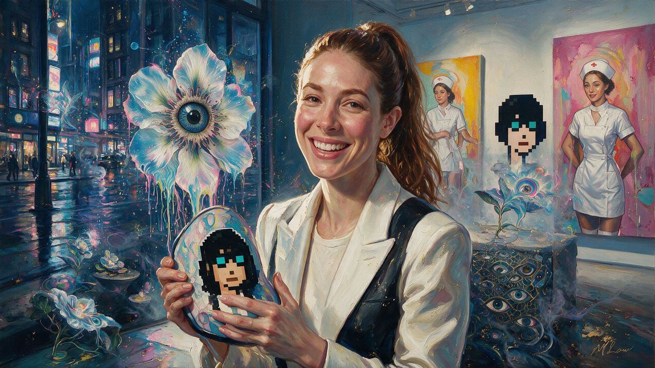 Colby Mugrabi, portrait painted by MLow: Nurses in White