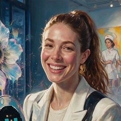 Colby Mugrabi, portrait painted by MLow: Nurses in White