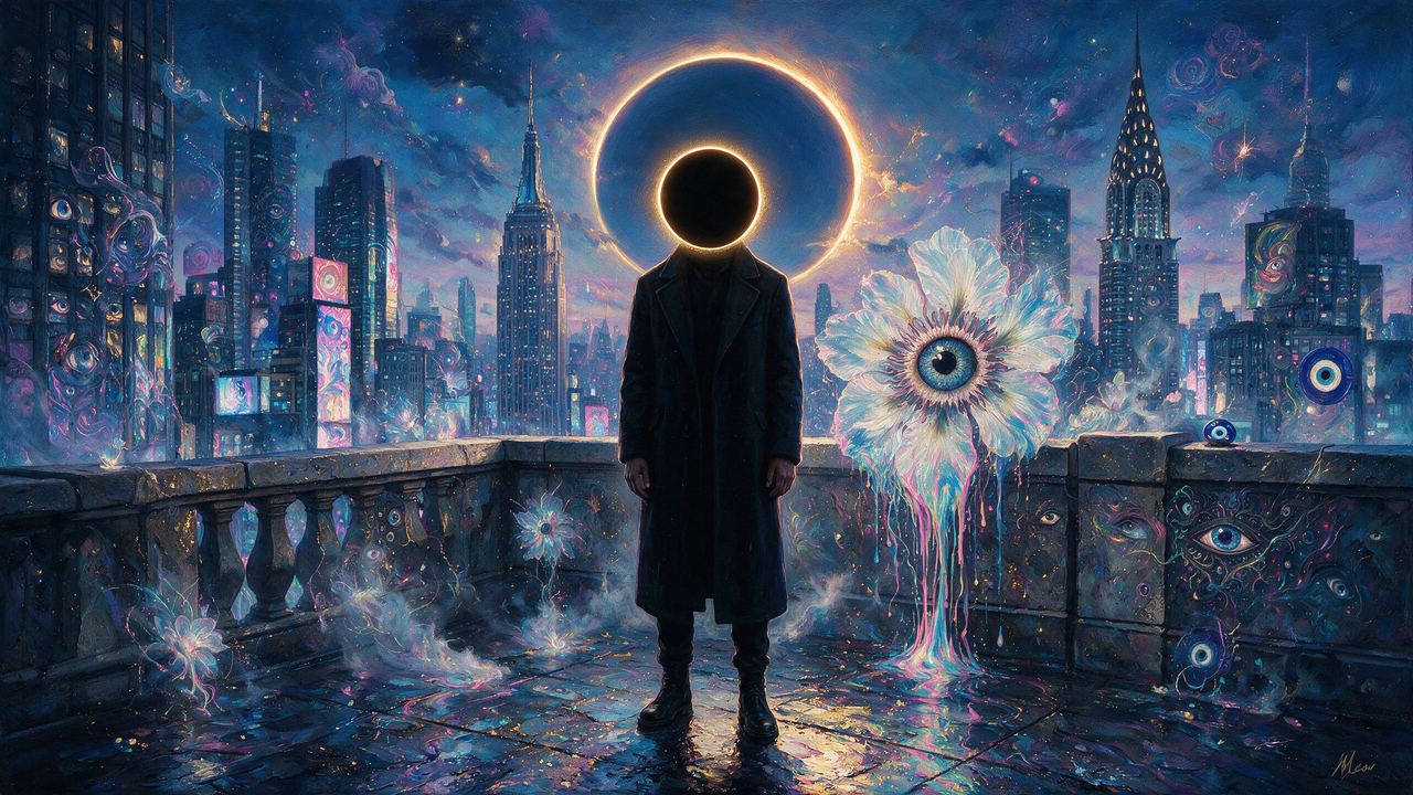 cosmic358, portrait painted by MLow: Ring of Fire Over Manhattan