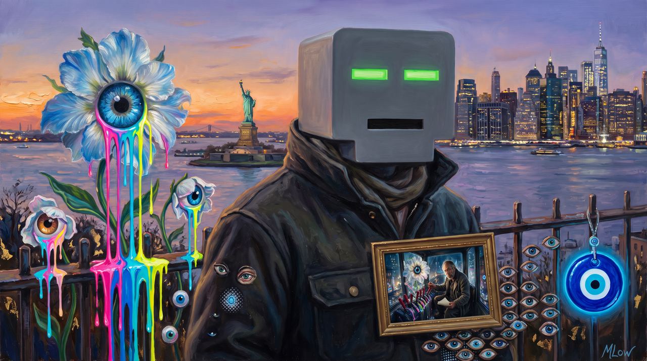 CrazeNFTs, portrait by MLow: The Block Head of Sunset Park