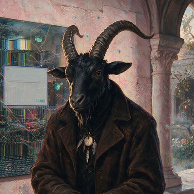cryptocurrents.eth, portrait painted by MLow: The Goat in the Cloister