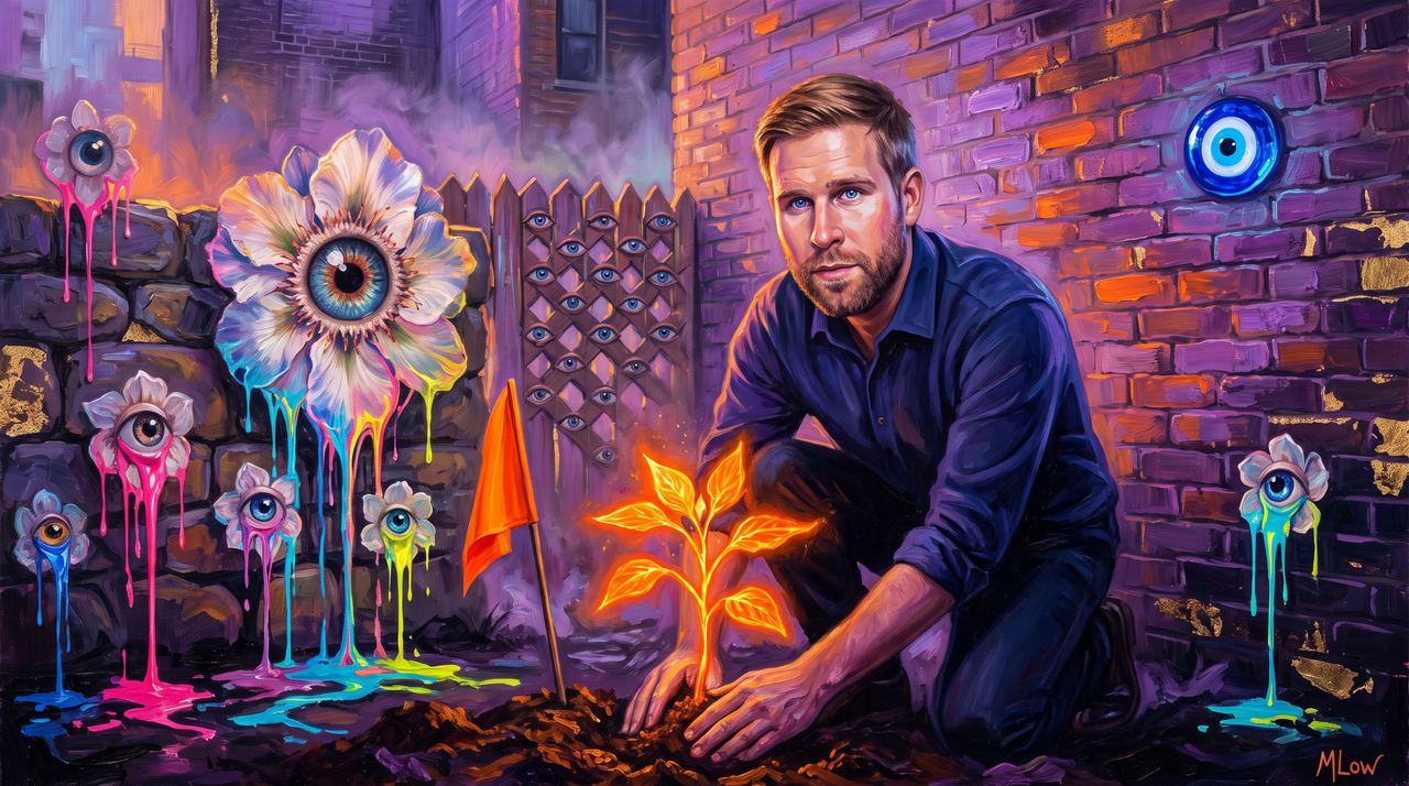 Dan Held, portrait painted by MLow: Planting the Flag