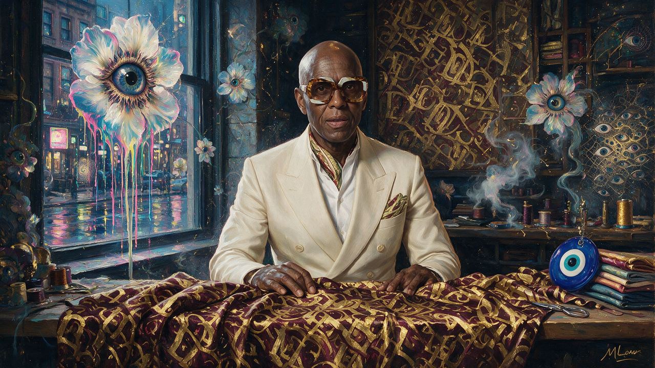 Dapper Dan, portrait painted by MLow: The Cutting Table